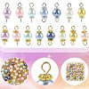 96Pcs 2 Style Glass Pearl Connector Charms PALLOY-FS00064-2