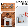 Halloween Round Natural Wood Beaded Wall Hanging Ornaments HJEW-WH20004-15-4