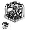 Punk Rock Style 316L Surgical Stainless Steel Eagle/Hawk Wide Band Rings for Men RJEW-BB06704-11-1