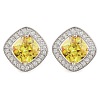 Cubic Zirconia Rhombus Stud Earrings EJEW-I304-15P-03-1