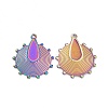 Ion Plating(IP) 304 Stainless Steel Pendant Cabochons Settings STAS-C003-08MC-1
