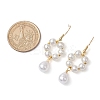 Plastic Pearl with Brass Dangle Earrings for Women EJEW-JE05991-3