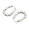 Non-Tarnish Oval Bubble 304 Stainless Steel Hoop Earring for Women EJEW-C067-01P-2