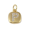 Rack Plating Brass Micro Pave CLear Cubic Zirconia Charms KK-E110-14G-P-1