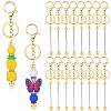 16Pcs Alloy Bar Beadable Keychain for Jewelry Making DIY Crafts KEYC-SZ0001-16G-1
