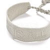 Word Love Is All Polycotton(Polyester Cotton) Braided Bracelet with Tassel Charm BJEW-F429-05-2