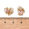 Brass Micro Pave Cubic Zirconia Beads KK-A259-20G-03-3