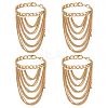 4Pcs Alloy Multi-Layered Chain Tassel High Heel Decor Anklets for Women AJEW-PH0007-78G-1