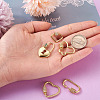 Brass Micro Pave Clear Cubic Zirconia Screw Carabiner Lock Charms ZIRC-TA0001-13G-8