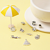 100Pcs 10 Style Tea Theme Tibetan Style Zinc Alloy Pendants TIBEP-CJ0001-69-4
