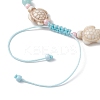 Starfish & Turtle Natural Malaysia Jade & Synthetic Turquoise Braided Beaded Anklet AJEW-AN00563-4