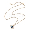 Alloy Crystal Rhinestone Cable Chain Blue Enamel Eye Pendant Necklaces for Women NJEW-JN04977-01-4