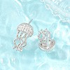 Brass Micro Pave Cubic Zirconia Stud Earrings EJEW-G471-19G-2