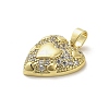 Rack Plating Brass Micro Pave Clear Cubic Zirconia Pendants KK-M276-05G-2