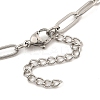 Non-Tarnish 304 Stainless Steel Paperclip Chain Necklace for Women NJEW-C011-03P-01-2