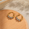 Stainless Steel Two Tone Round Hoop Earrings FN9232-2