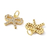 Brass Micro Pave Cubic Zirconia Charms KK-C092-02G-2