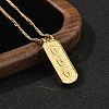 304 Stainless Steel Rectangle Number Pendant Necklaces NJEW-D300-01G-06-1