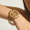 Hammered 304 Stainless Steel Multi-strand Cuff Bangles for Women BJEW-D465-02G-1