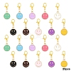 20Pcs 10 Colors Alloy Enamel Smiling Face Pendant Decorations HJEW-YW00218-1