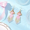 Angel Handmade Glass Seed Beads Dangle Earrings EJEW-MZ00538-03-1