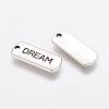 Tibetan Style Alloy Rectangle with Word Dream Pendants TIBEP-Q043-065-RS-2