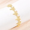 Starfish Brass Link Chain Bracelets for Women BJEW-K248-07A-G-3