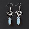 Opalite Bullet with Sun Dangle Earrings EJEW-I276-01P-17-3