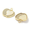 Brass Micro Pave Clear Cubic Zirconia Pendants KK-L213-042G-01-2