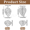 60Pcs 2 Styles Iron Leaf Ornaments AJEW-GF0012-11B-2