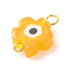 Handmade Millefiori Glass Connector Charms PALLOY-JF01341-4