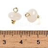 Natural Quartz Crystal Rock Crystal Rondelle Charms with Rack Plating Brass Loops G-G110-05B-06-3