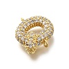 Brass Micro Pave Cubic Zirconia Letter Links KK-I717-04Q-2
