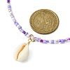 3Pcs 3 Color Natural Cowrie Shell Pendant Necklaces Set with Glass Seed Beaded Chains NJEW-JN04455-4