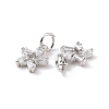 Star Brass Micro Pave Clear Cubic Zirconia Charms KK-G435-43P-3