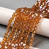 Transparent Electroplate Glass Beads Strands GLAA-F029-3mm-A28-4