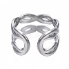 Non-Tarnish 304 Stainless Steel Twist Wrap Open Cuff Ring RJEW-T023-06P-2