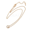 Brass Pave Clear Cubic Zirconia Pendant Necklaces for Women NJEW-Z079-02G-04-4