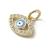 Brass Micro Pave Cubic Zirconia Charms KK-E092-07G-01-2