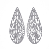 430 Stainless Steel Filigree Pendants STAS-S108-11A-2