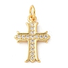 Brass Micro Pave Cubic Zirconia Pendants KK-U053-02G-02-1
