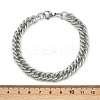 304 Stainless Steel Curb Chain Bracelets for Women Men BJEW-Z143-03P-5