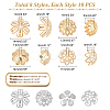 80Pcs 8 Style 304 Stainless Steel & 316 Stainless Steel Bead Caps STAS-UN0032-73-4