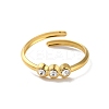 304 Stainless Steel Rhinestone Cuff Rings RJEW-M171-17G-2