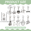 55Pcs 11 Styles Tibetan Style Alloy Kitten Dog Pendant Decorations HJEW-PH02309-2
