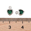 Heart Rack Plating Brass Glass Pendants KK-S385-01P-06-3