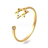 304 Stainless Steel Micro Pave Cubic Zirconia Open Cuff Rings RJEW-S628-02G-2