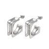 304 Stainless Steel Square Stud Earrings for Women EJEW-K281-26P-1