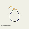 Natural African Turquoise(Jasper) and Lapis Lazuli Faceted Round Beaded Bracelets with 304 Stainless Steel End Chains WE3127-1-2