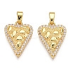Brass Micro Pave Cubic Zirconia Pendants KK-N254-241G-1
